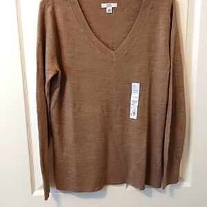 NWT women's Croft & Barrow v neck long sleeve sweater medium